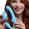 10x Vibrating Silicone Strapless Strap-on - Blue