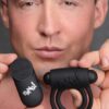 Remote Control 28x Vibrating Cock Ring And Bullet - Black