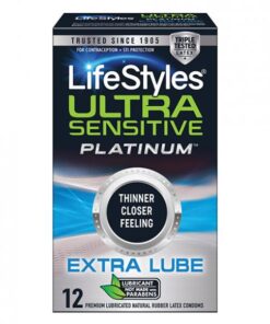 Lifestyles Ultra Sensitive Platinum Extra Lube 12 Pk