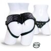 Vibrating Corsette Strap On Harness Black