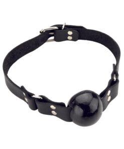 Rubber Ball Gag 1.5 inches with Buckle Closure Black O/S