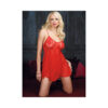 Rose Lace Flare Chemise O/S Red