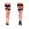 Lycra Sheer 2 Tone Thigh Highs  Backseam & Cuban Heel O/S Nude Black