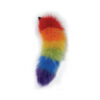 Rainbow Foxy Tail  Fur Tail With Stainless Steel Butt Plug