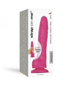 Strap-on-me Sliding Skin Realistic Dual-density Dildo Dual Fuchsia  L