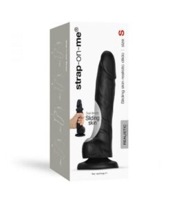 Strap-on-me Sliding Skin Realistic Dual-density Dildo Black S