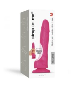 Strap-on-me Sliding Skin Realistic Dual-density Dildo Fuchsia M
