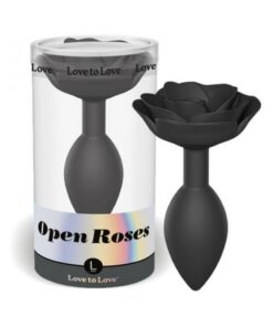 Love To Love Open Roses Anal Plug Large Black Onyx