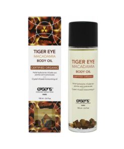 Exsens Organic Body Oil W/stones - Tiger Eye Macadamia 100 Ml