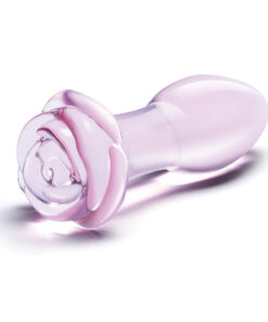 Glas 5" Rosebud Glass Butt Plug