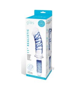 Glas Realistic Double Glass Dildo Handle 11 In.