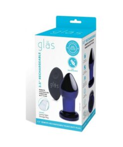 Recharge Remote Vibe Butt Plug 3.5 Blue
