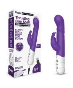 Rabbit Essentials Thrusting Slim Shaft Rabbit Vibrator Purple
