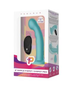 Pegasus Remote Control Ripple P-spot G-spot Peg Silicone Dildo With Harness 6 In.