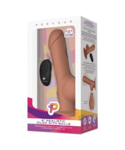 Remote Dildo W/balls Harness 8 Brown