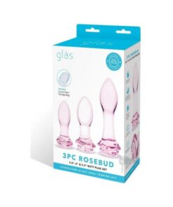 Rosebud Butt Plug Set 3pc Pink