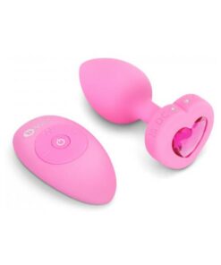 B Vibe Vibrating Heart Shaped Jewel Plug S/m Pink (net)