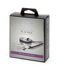 Fifty Shades Of Grey Play Nice Satin & Lace Collar & Nipple Clamps