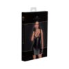 Noir Handmade Powerwetlook Mini Dress With Lace Chest And 2-way Zipper 3xl