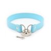 Ple'sur Pvc Collar With Heart Lock & Key Aqua