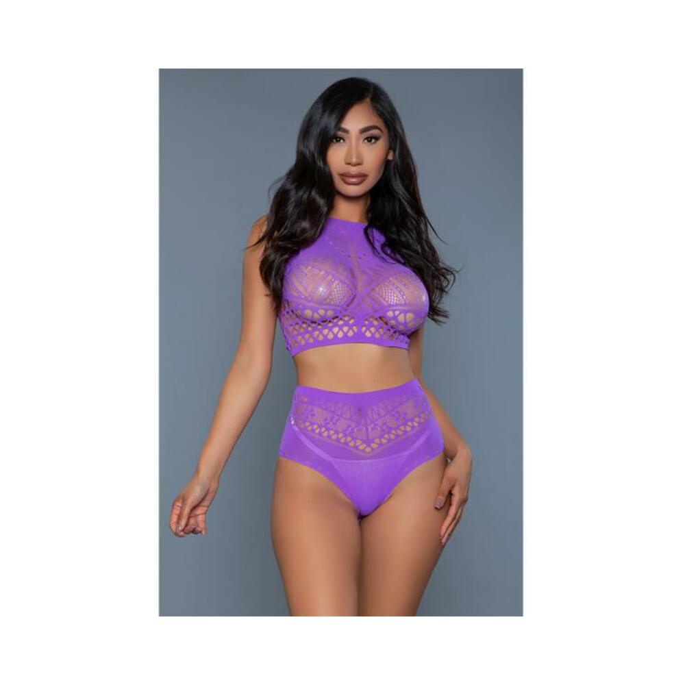 Ring My Bell Bodystocking Purple OS