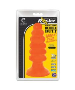 Rooster Vibrating Bubble Butt Anal Plug Orange