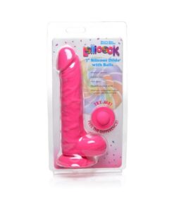 Lollicock Silicone Dildo With Balls 7 In. Cherry