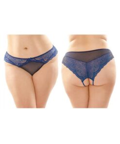 Cassia Crotchless Lace And Mesh Panty 6-pack Q/s Navy
