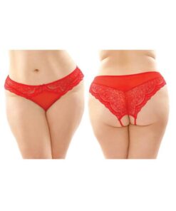 Cassia Crotchless Lace And Mesh Panty 6-pack Q/s Red
