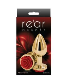 Rear Assets Rose Anal Plug - Medium - Red