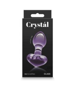 Crystal Heart Glass Anal Plug Purple