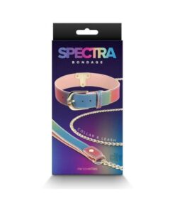Spectra Bondage Collar And Leash Rainbow