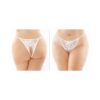Calla Crotchless Lace Pearl Panty White Queen