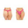 Flora Ruffled Lace Crotchless Pearl Thong Pink L/xl