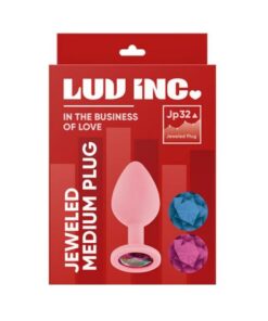 Luv Inc Jp32 Jeweled Medium Plug With 3 Stones Light Pink