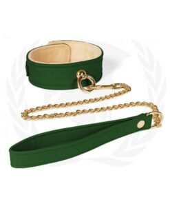Spartacus Plush Lined Pu Collar And Chain Leash