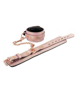 Wrist Restraints Micro Fiber Pink Snake Print With Leather Lining