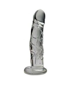 Realistic 7 In. Glass Dildo With Base Clear