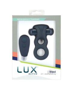 Lux Active Triad 4.5 In. Vibrating Dual Ring Silicone Black