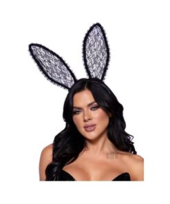 Ruffle Bunny Ears O/s Black