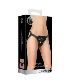 Ouch Velvet & Velcro Adjustable Harness With O-ring