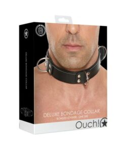Ouch Deluxe Bondage Collar - One Size - Black