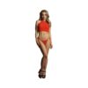 Shots Le Desir Festive Rhinestone Top And Thong Os Red