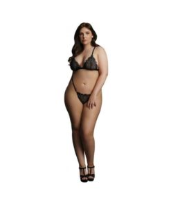 Shots Le Desir Magic Lace Velvet Lingerie Set Osx Black