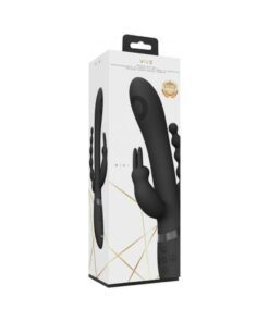 Vive - Rini Rechargeable Pulse-wave Triple-motor Silicone Rabbit - Black