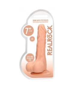 Real Rock Realistic Dildo With Balls - 7" - 17 Cm - Vanilla