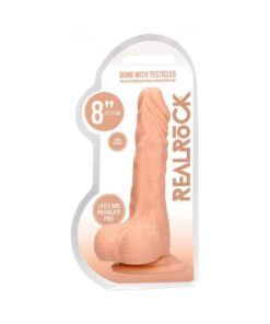 Real Rock Realistic Dildo With Balls - 8" - 20 Cm - Vanilla