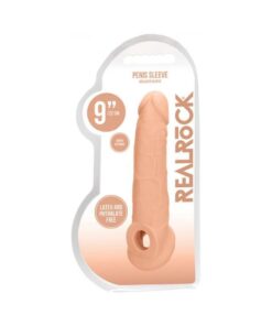 Real Rock Penis Extender With Rings - 9" - 22 Cm - Vanilla