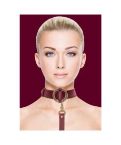 Ouch Halo Collar With Leash Burgundy