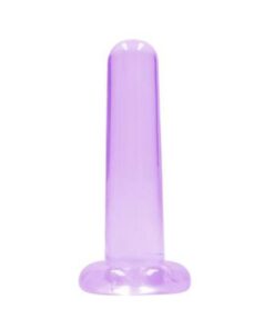 Realrock Crystal Clear Non-realistic Dildo With Suction Cup 5.3 In. Purple
